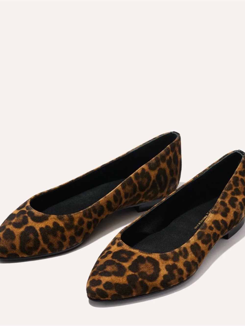 Margaux Leopard-Print Pointed Ballet Flats - Brown/Black